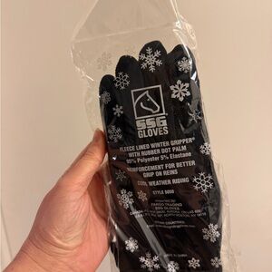 SSG Black Fleece Lined Winter Gripper Gloves Size 8/Large